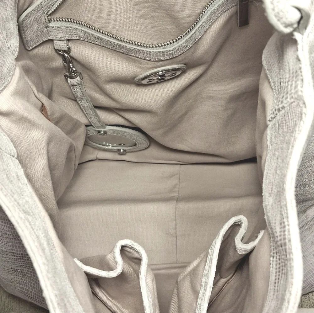 Tory Burch Vintage Lizard Leather Embossed Hobo Bag